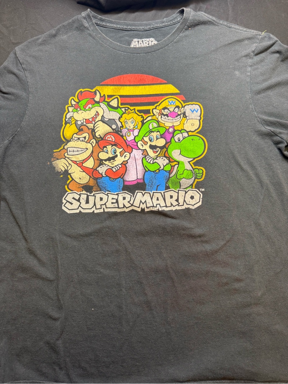 Nintendo Super Mario Black Graphic T-Shirt (L)